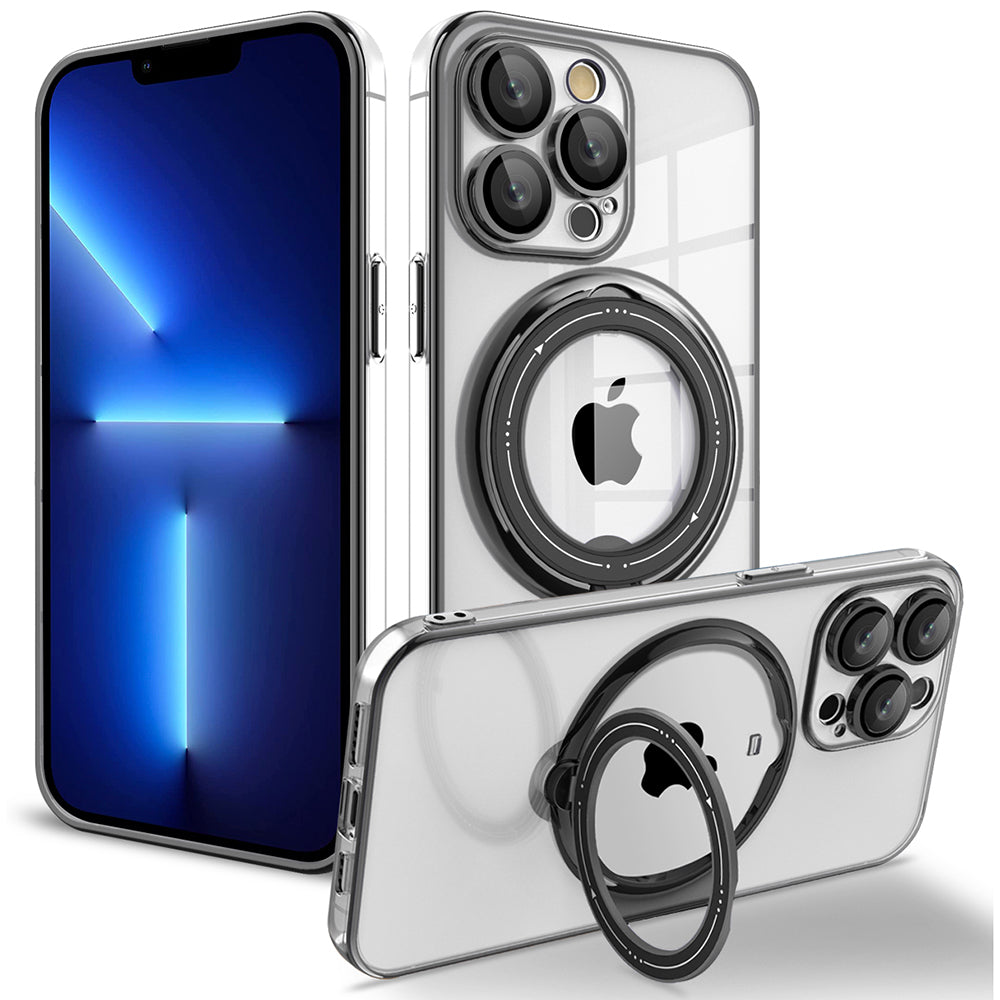 Shockproof Case for iPhone 13 Pro 6.1 inch PC TPU Phone Shell Rotating Kickstand Back Cover Compatible with MagSafe Shockproof Case for iPhone 13 Pro 6.1 inch PC TPU Phone Shell Rotating Kickstand Back Cover Compatible with MagSafe